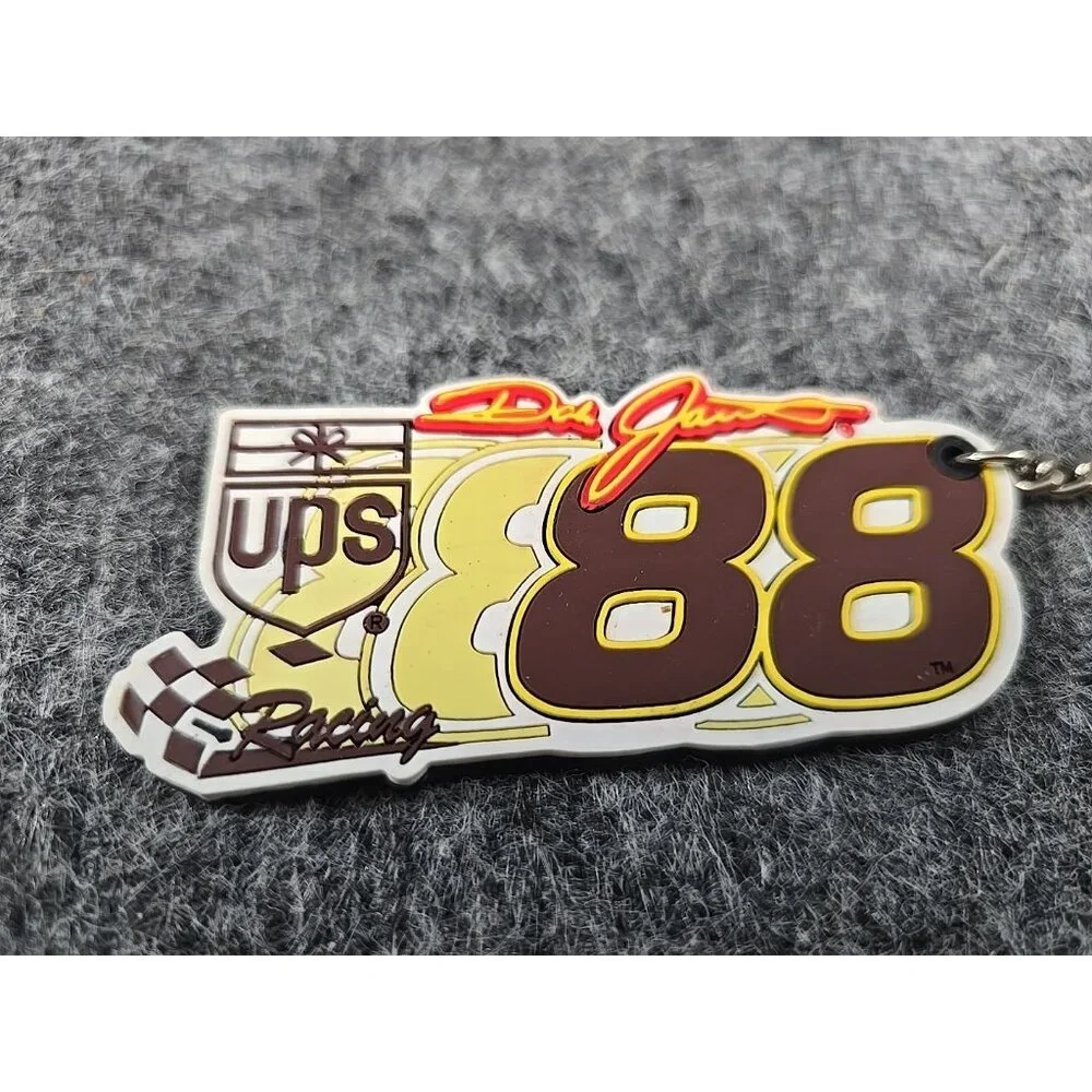 Vintage Keychain UPS Dale Jarrett Racing Rubber NASCAR